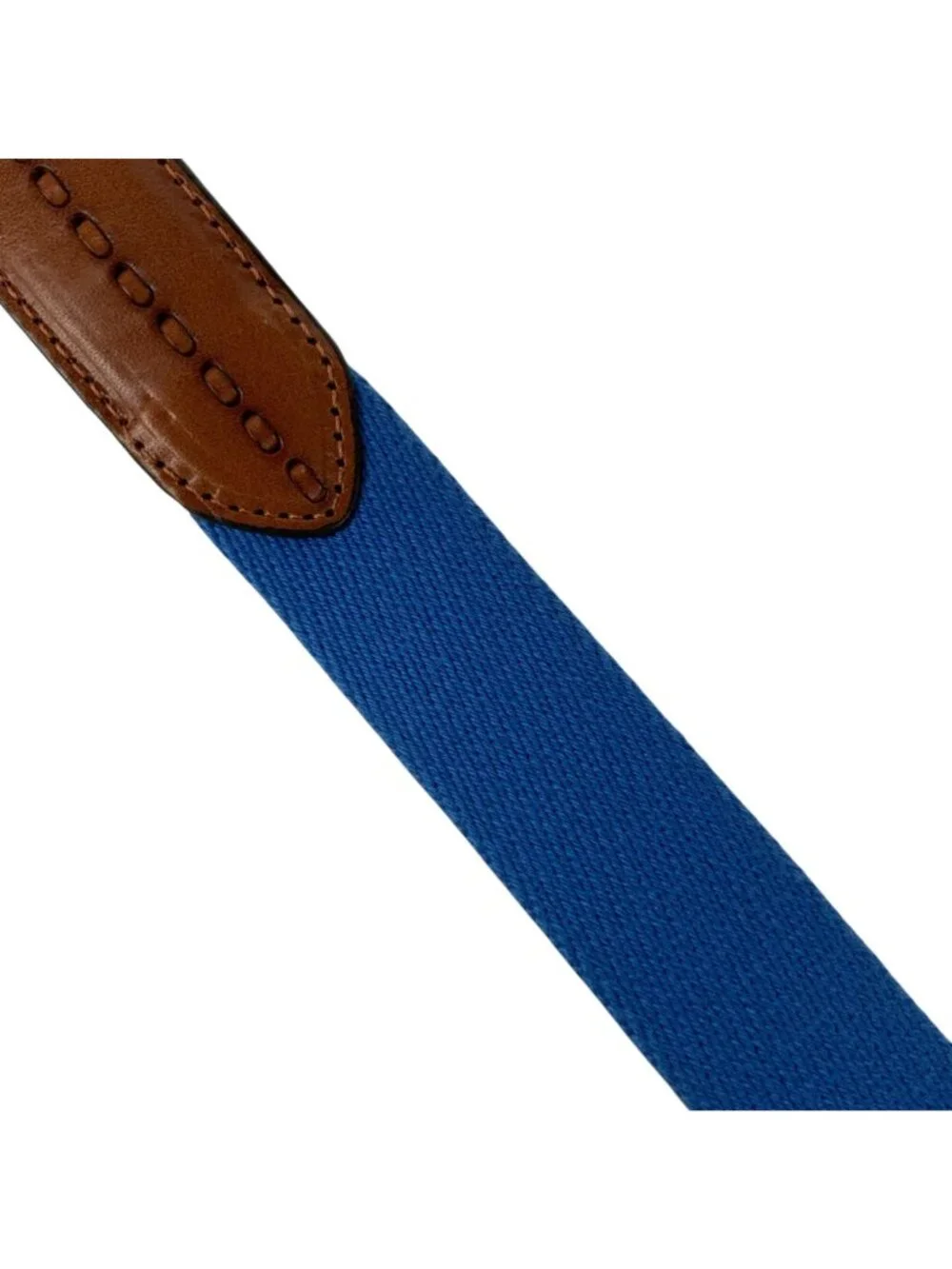 Trafalgar Mens Leather & Canvas Belt Blue Brown Size 34 85 cm